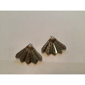 vintage sterling silver fan earrings post stud